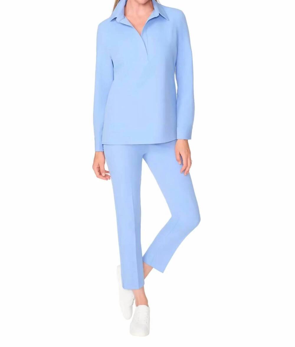 NEW ESTELLE AND FINN front zip ankle pant in cornflower
